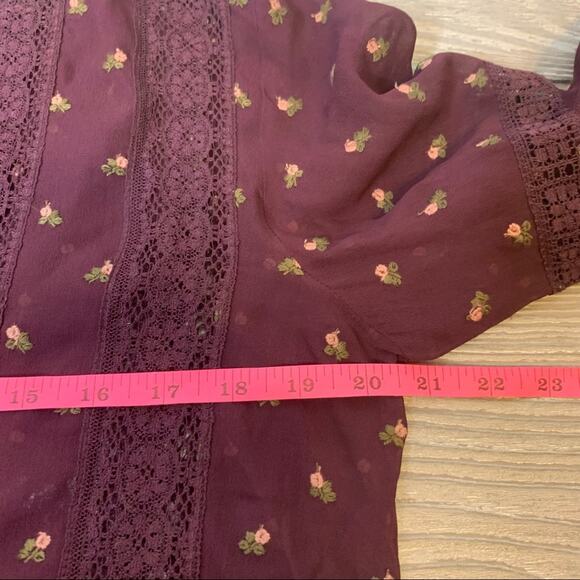 ULLA JOHNSON Elke Embroidered floral Georgette Blouse sz 0 - Picture 5 of 8